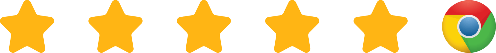 Five yellow stars and Google Chrome logo