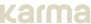 Green karma word logo with stylized font