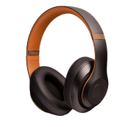 Black and brown over-ear wireless headphones