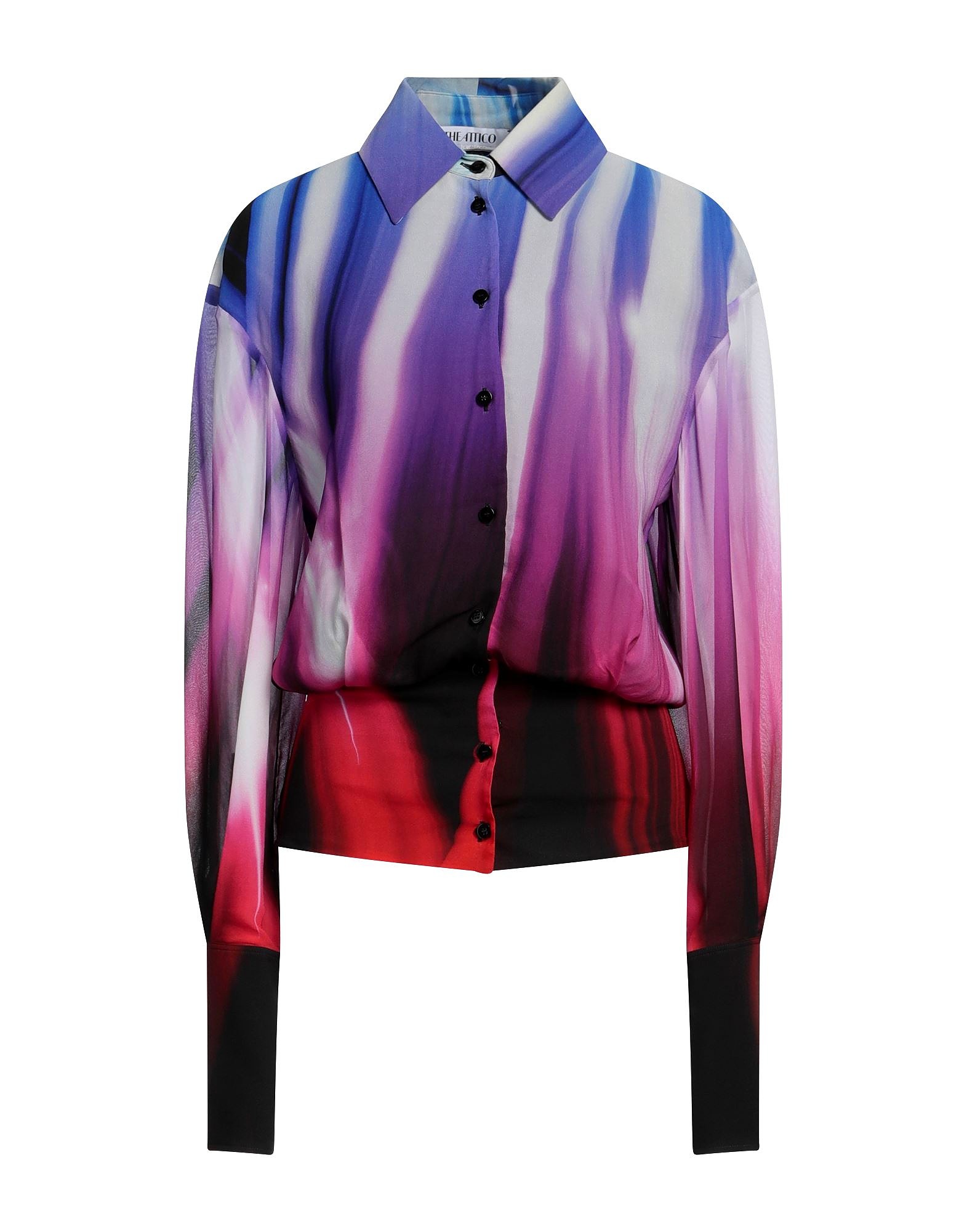 Colorful long-sleeve button-up shirt with gradient