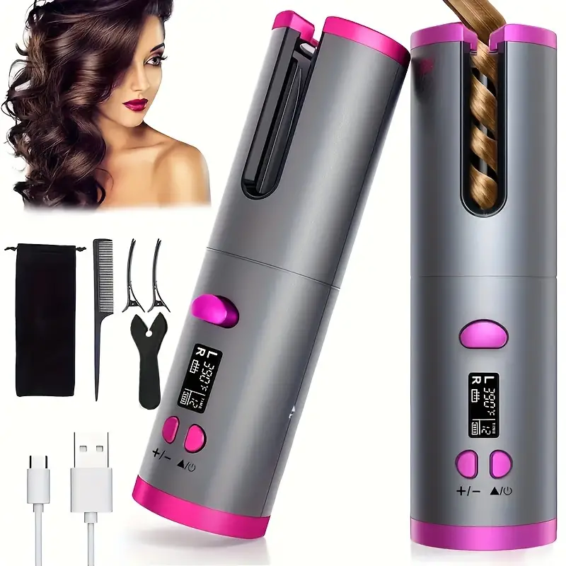 Automatic hair curler and styling kit with accessories