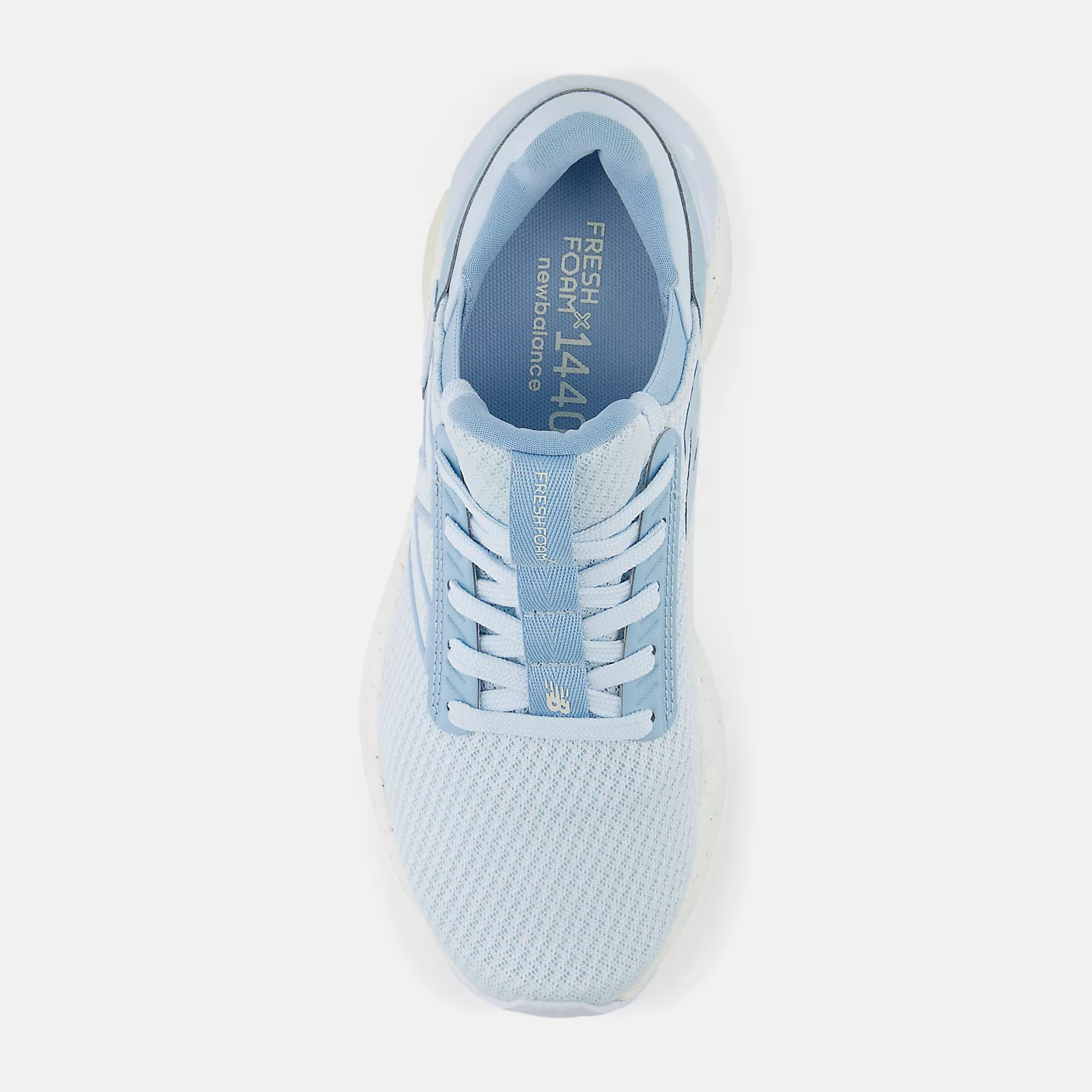 w1440lb1_nb_04_i Top view of light blue New Balance running shoe