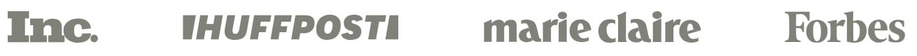 Logos of Inc., HuffPost, Marie Claire, Forbes