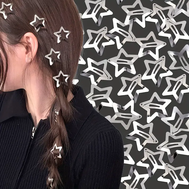 Woman with braided hair and star-shaped silver clips