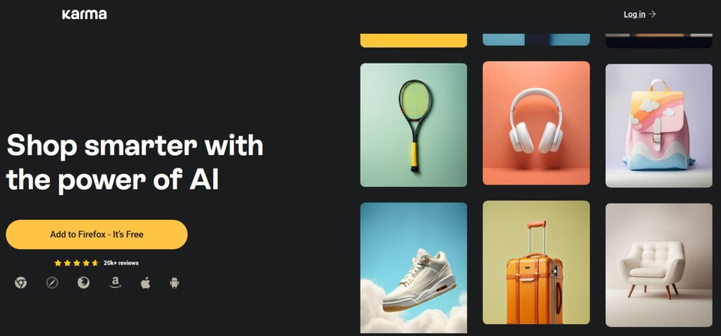 E-commerce site promoting AI-powered smarter shopping