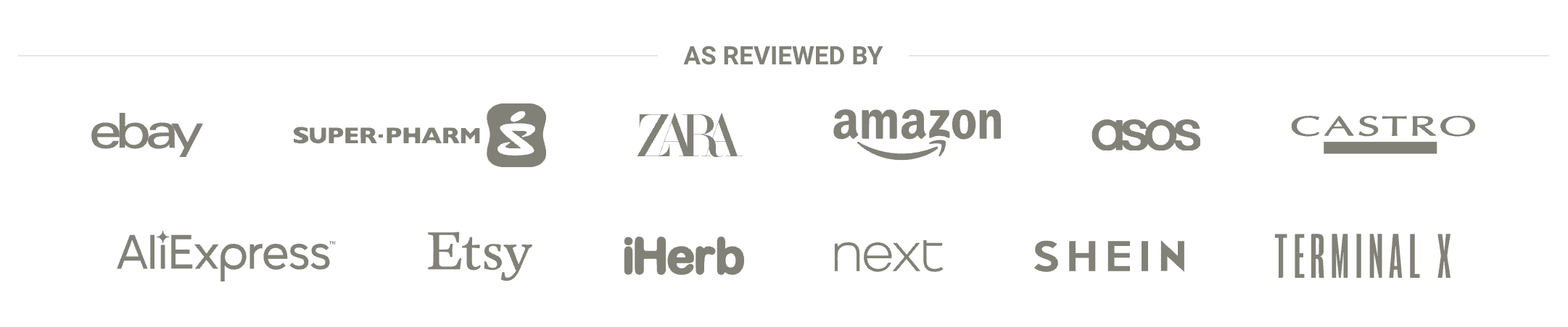Logos of popular online retailers and brands