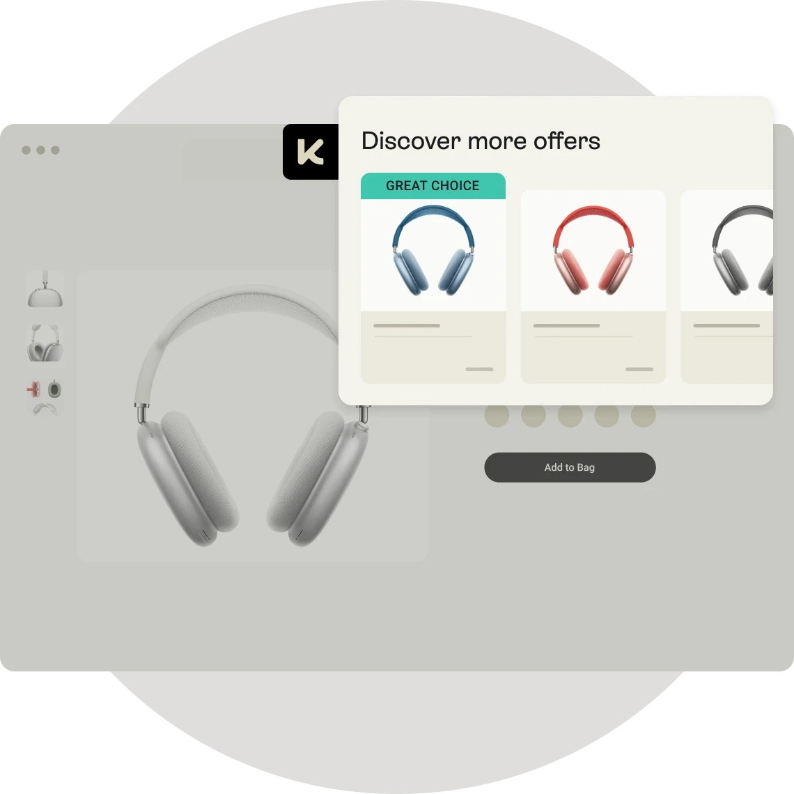 Online headphone shopping with color options and offers