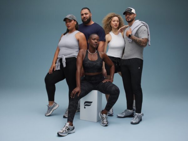 Diverse group of five models in athletic wear