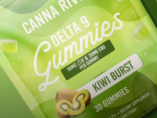 Green package of Delta 9 Kiwi Burst gummies