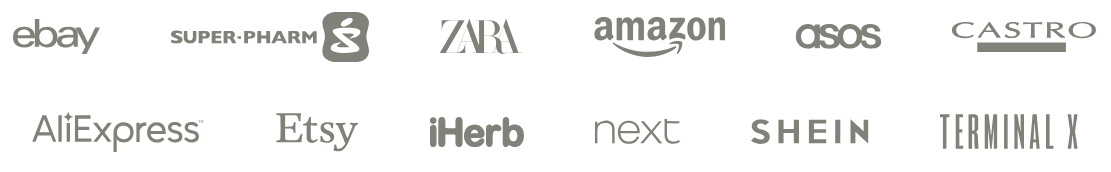Logos of popular online shopping platforms and brands