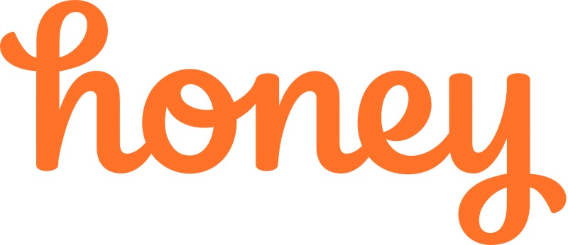 Orange cursive lettering spelling honey