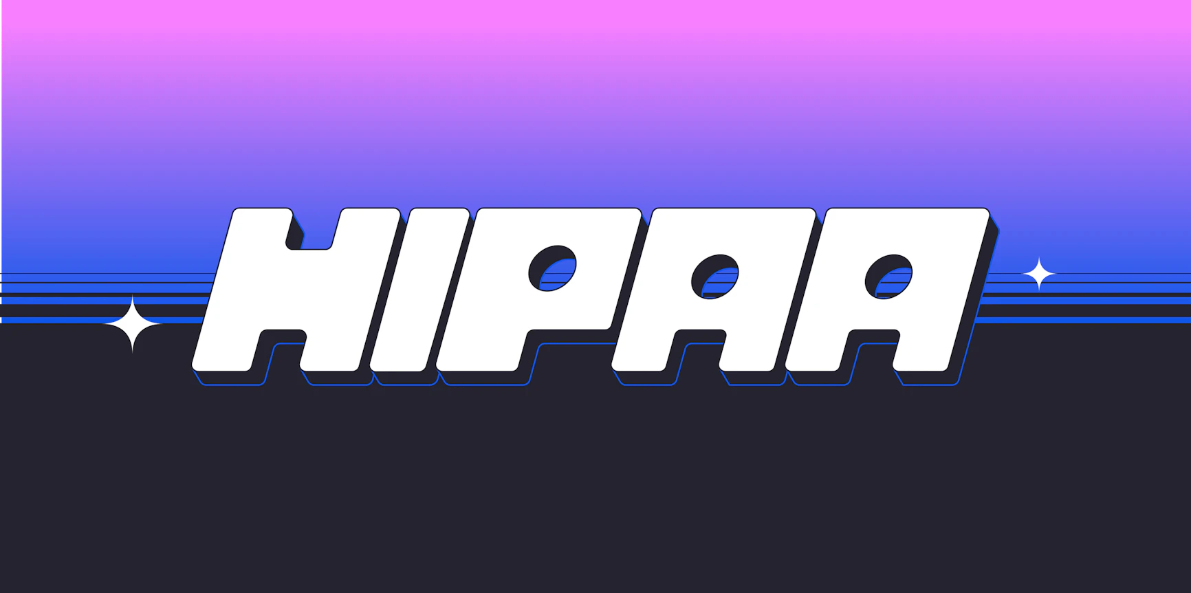 White stylized word HIPAA on gradient background