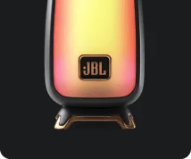 Close-up of JBL speaker with gradient lighting