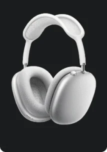 White over-ear wireless headphones with cushioned pads