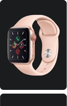 Pink smartwatch with activity and health icons
