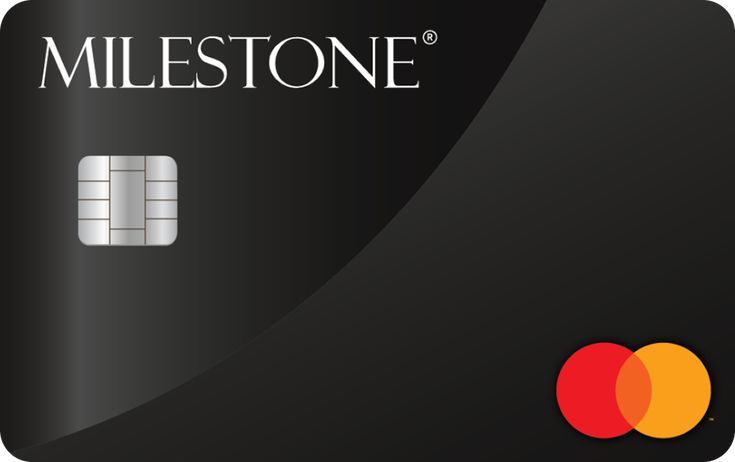 Black Milestone Mastercard credit card with chip