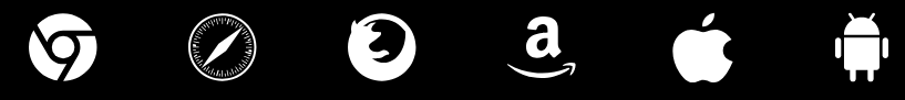 Browser and tech company logos on black background