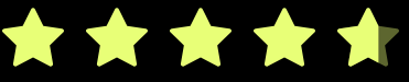 Four and a half yellow stars rating