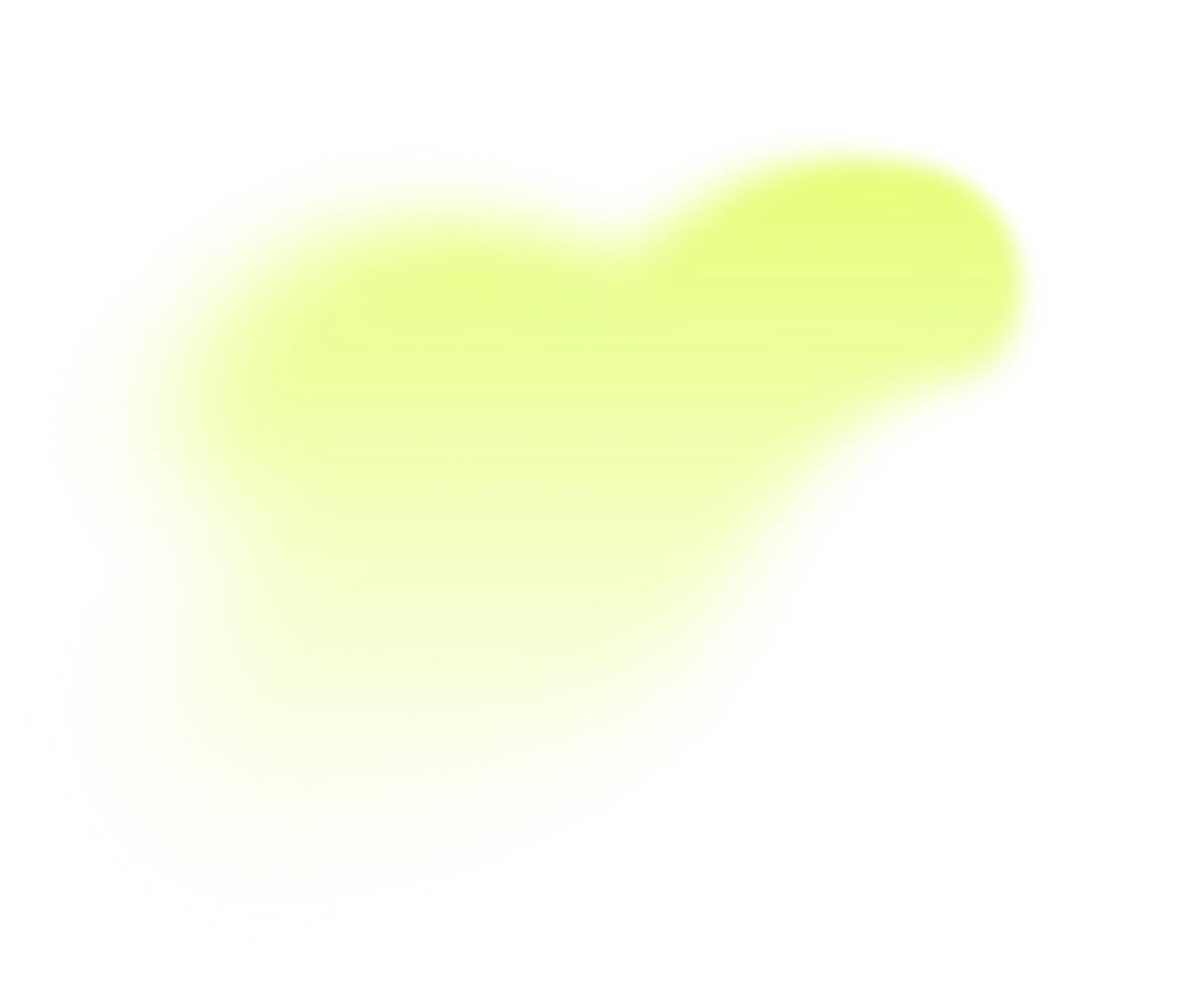Abstract organic yellow shape with smooth curves on transparent background
