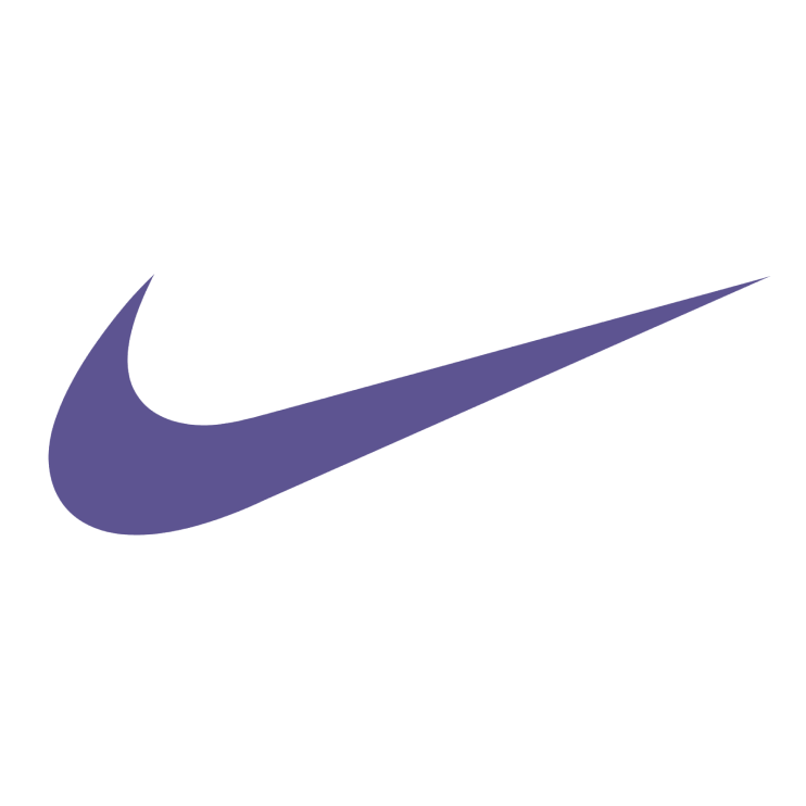 Purple Nike swoosh logo on transparent background
