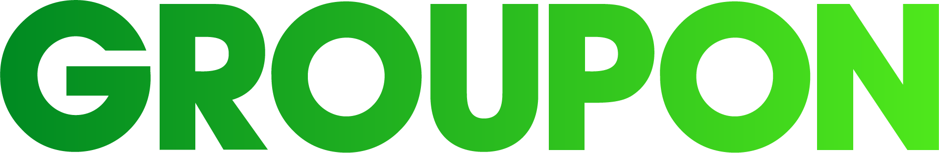 Green gradient text spelling the word 'GROUPON' in bold uppercase letters