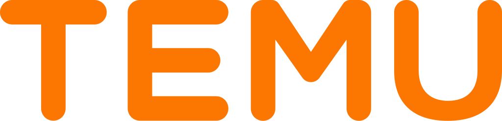 The word TEMU in bold uppercase orange letters
