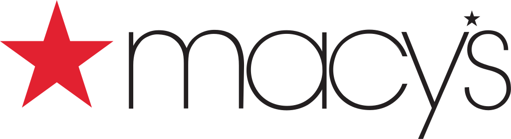 Macy's logo with a large red star to the left and the word "macy's" in black lowercase letters, featuring a small black star above the apostrophe