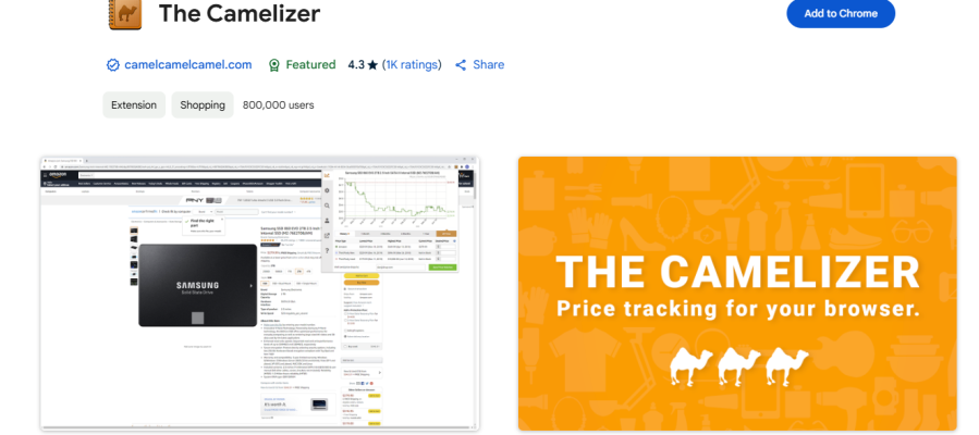 camelizer The Camelizer browser price tracking extension
