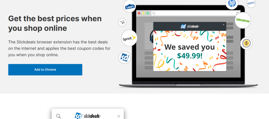 slickdeals Slickdeals browser extension offering online shopping savings